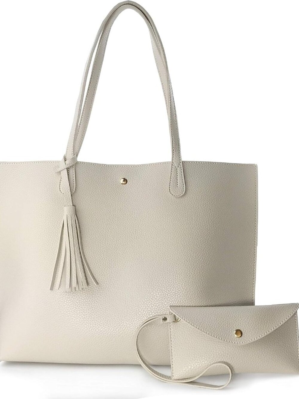 Minimalist Clean Cut Pebbled Faux Leather Tote Womens Shoulder Handbag